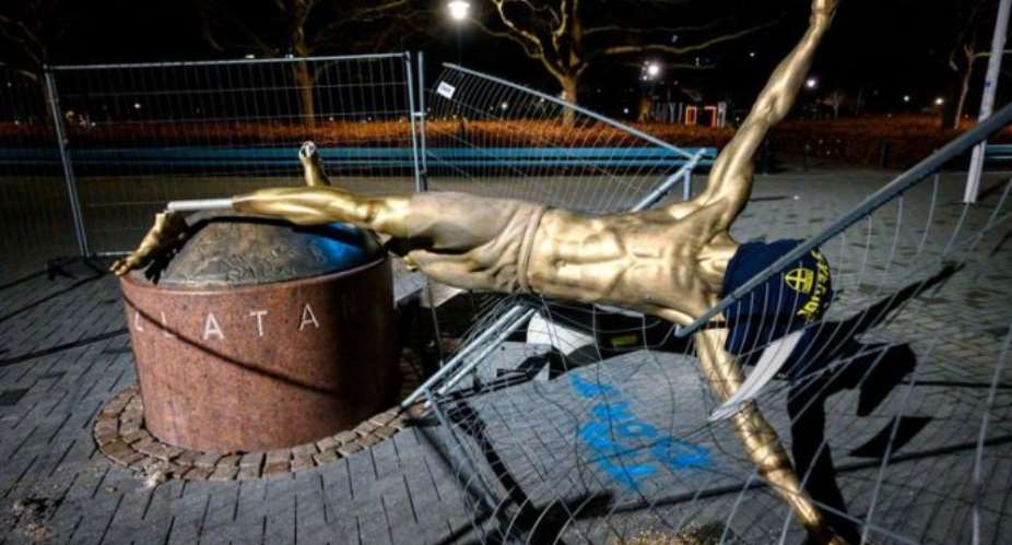 Zlatan Ibrahimovic Statue Cut Down By Vandals In Latest Attack