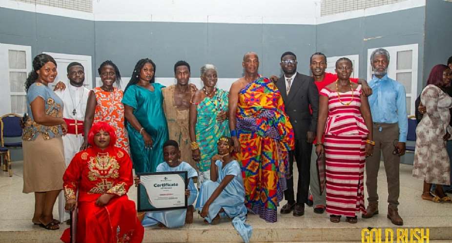 Nana Nketia with the Cast of Gold Rush Republic