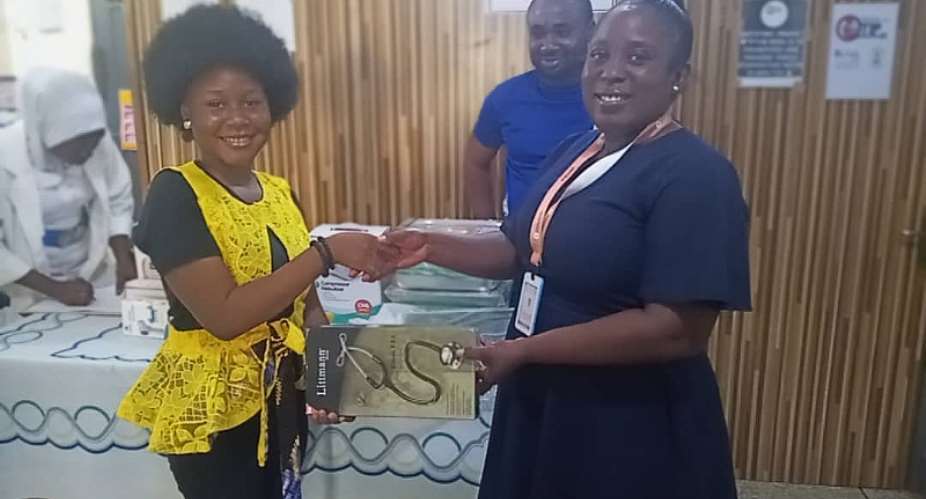 15-year-old Queen Miracle supports Kintampo Municipal Hospital
