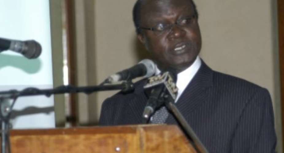 Dr George Gyan Baffour, Deputy Minister for Finance and Economic Planning, addressing a conference.