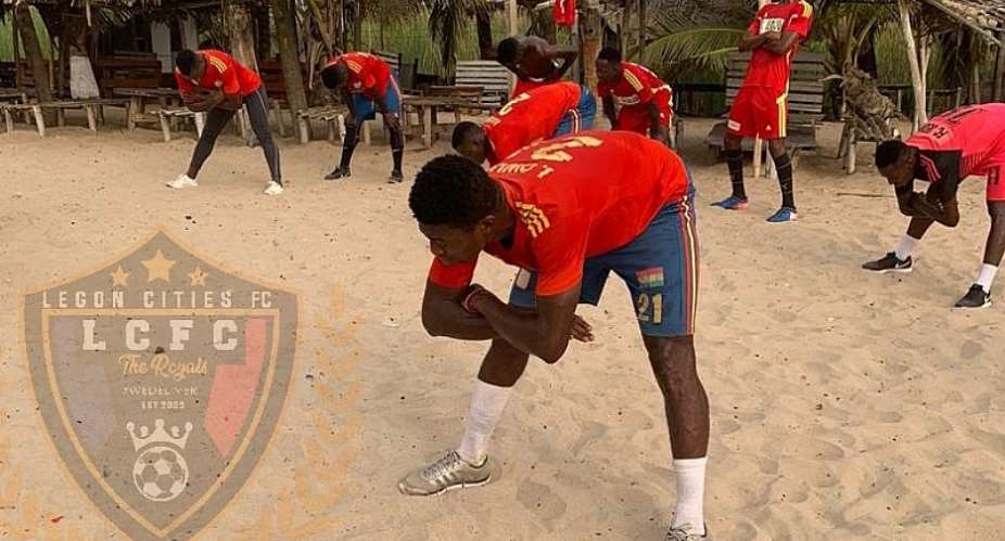 Legon Cities FC Step Up Preparations For Dreams FC Clash With Beach Work-Out