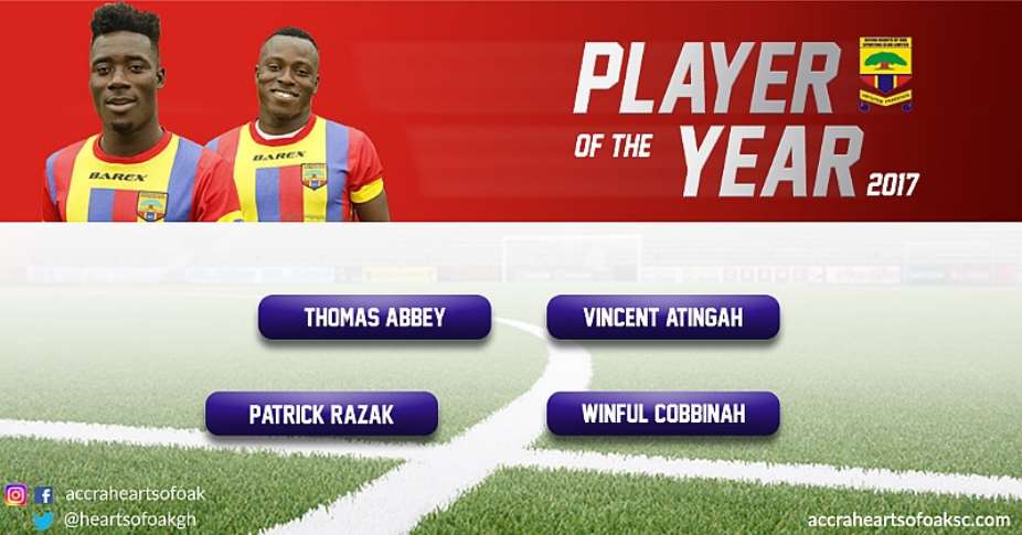Hearts Of Oak Shortlist Four Players For Player Of The Year Of The Award