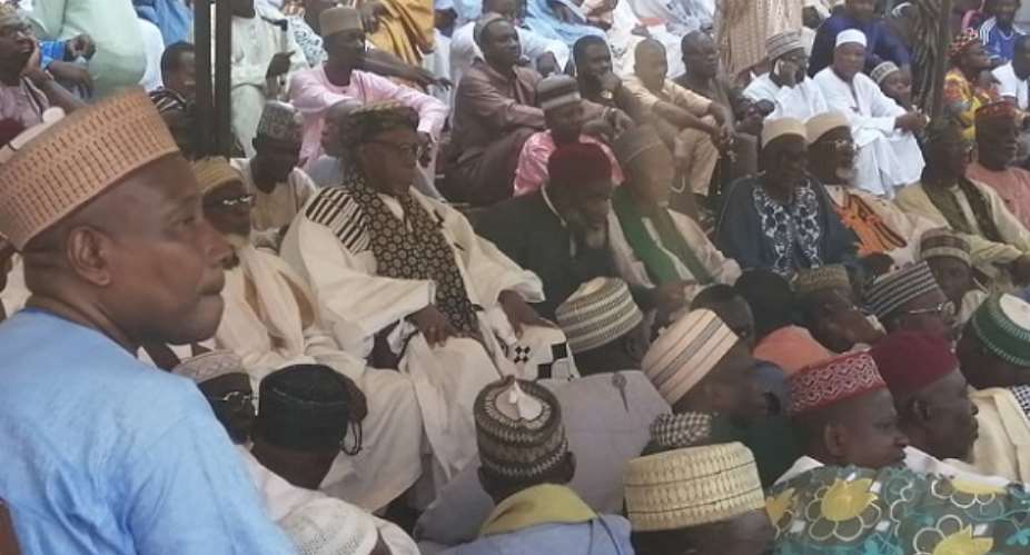 A section of the Muslim clerics praying for President Akufo-Addo