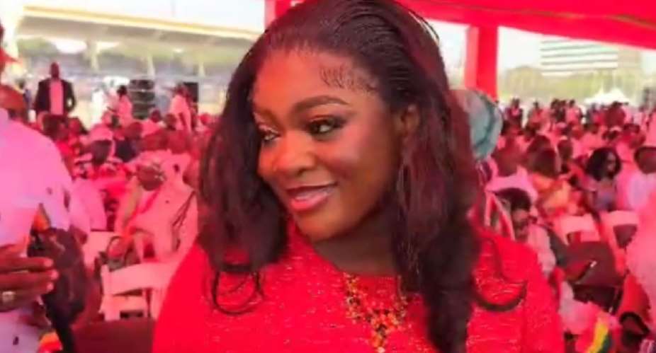 Jackie Appiah and Kalsoume Sinare spotted at Mahama’s inauguration