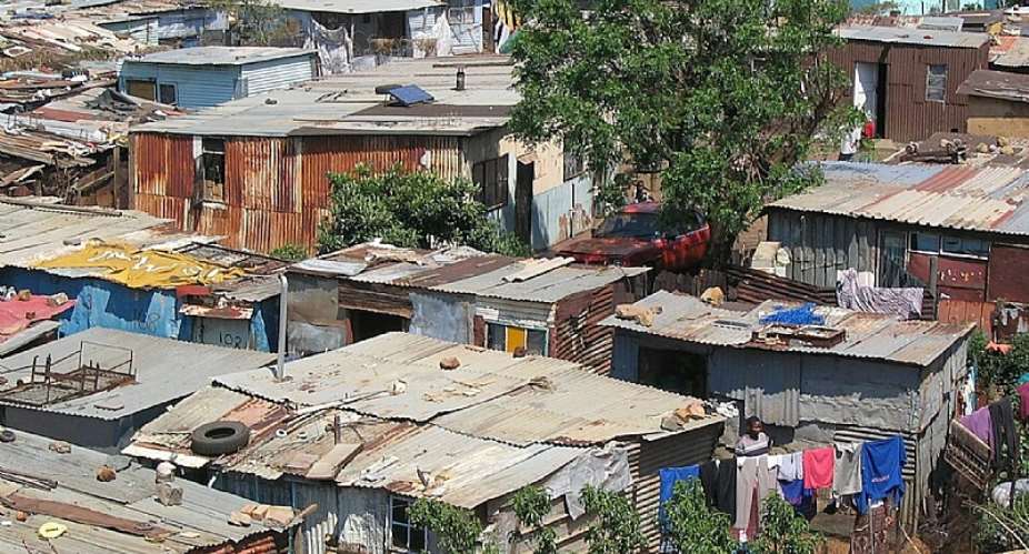 Informal settlement in South Africa. - Source: By Matt-80 - Own work, CC BY 2.0, Wikimedia Commons