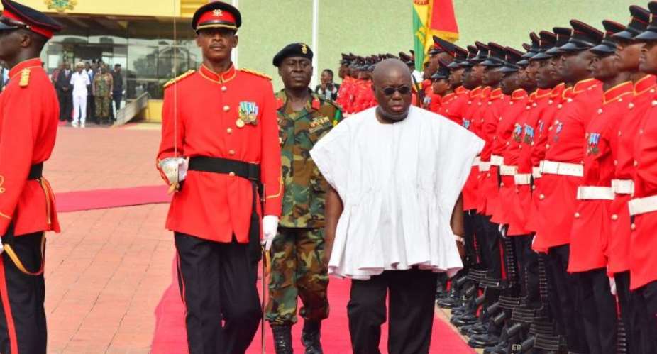 Akufo-Addo inspects guard of honour at Flagstaff House Photos