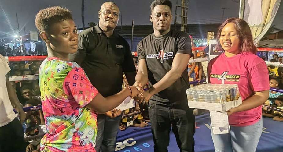 Appiah Kubi and Winfred Abbey win 2023 Wogbejeke Pillow Fighting Championship at Chorkor