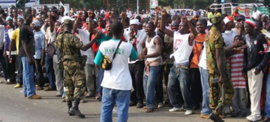 Flashback: NDC supporters at the Electoral Commission