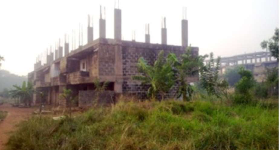 Abandoned structure at Pantang Hospital
