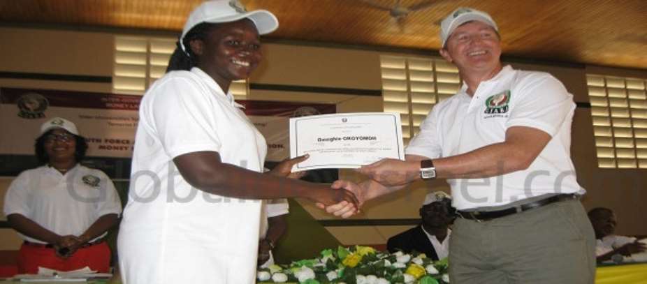 Ms. Omeghie Oluwadamilola Okoyomoh Receives Her Certificate From Roy Melnick, Associate Director Of PriceWaterHouseCoopers Advisory