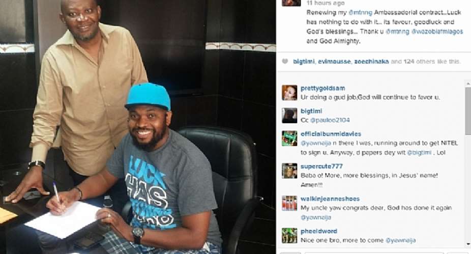 Wazobia FM OAP’s Yaw and Nedu Renew MTN Endorsement Deal PHOTOS