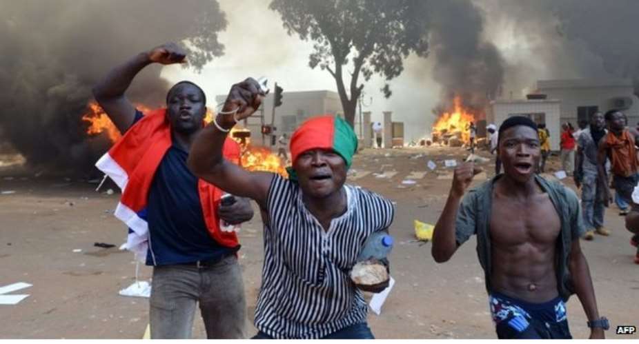 Burkina Faso Parliament Set Ablaze