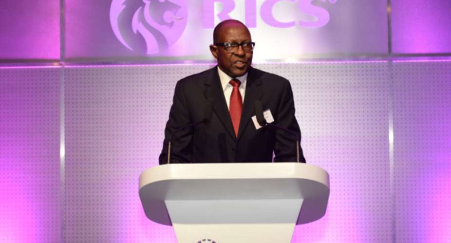 Dr Kaire Mbuende speaking at the RICS Africa Summit 2015 Dinner