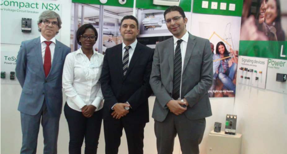 From Left: Mr. Liviu Curechian Country Leader Ghana, Liberia and Sierra Leone; Schneider Electric Ghana; Mrs. Louisa Dei, Asst. Manager Energy Projects, Atlantic International Holding; Mr. Walid Sheta, Country President, Anglophone West Africa; Mr