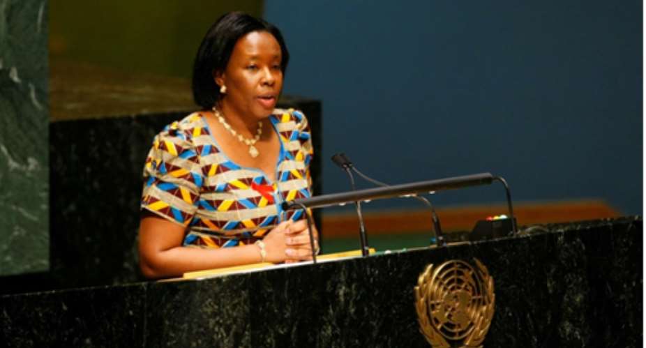 Dr Sylvia Anie addresses the United Nations General Assembly in 2011