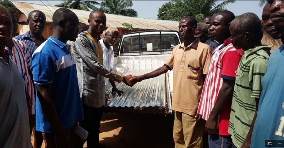 CENAB UK Donates Roofing Sheets To Displaced Residents In Sene West Constituency