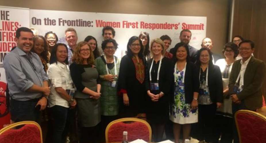 First Women Responders Summit with leaders from Fiji, the Phillipines, Kenya and Liberia. Natasha Stott Despoja, Australian Ambassador for Women and Girls, and Nyaradzayi Gumbonzvanda, ActionAid International Board Chair, and colleagues from the UK, South