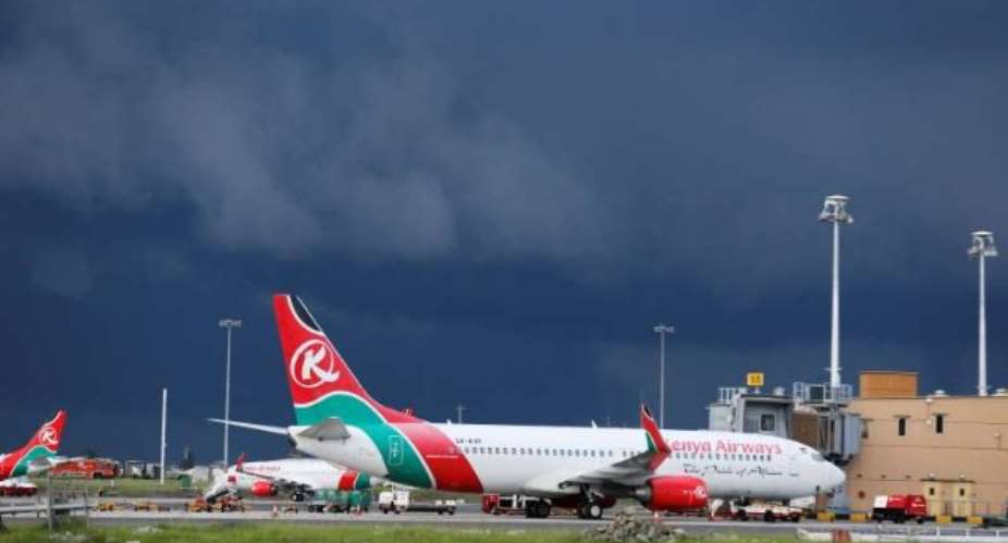 File photo: Kenya Airways Boeing 737-800 planes are seen parked at the Jomo Kenyatta International airport near Kenya's capital Nairo
