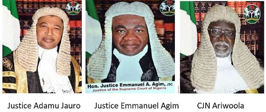 Justice Adamu Jauro, Justice Emmanuel Agim and CJN Ariwoola
