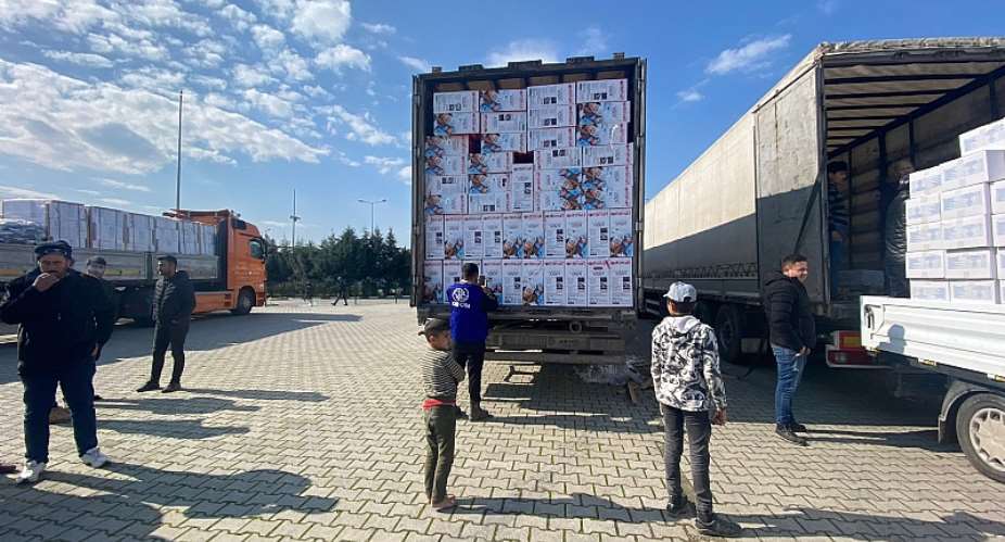 IOM convoy carrying relief supplies on the way to earthquake-affected areas in Trkiye. IOM 2023