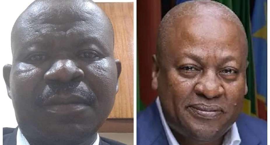 Gyedu Frimpong, a private Alternative Dispute Resolution (ADR) practitionerleft and President John Dramani Mahama