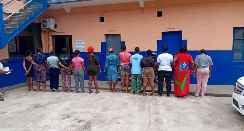 Koforidua: Disgruntled prostitute blows cover of Madam over daily sales leading to mass arrest