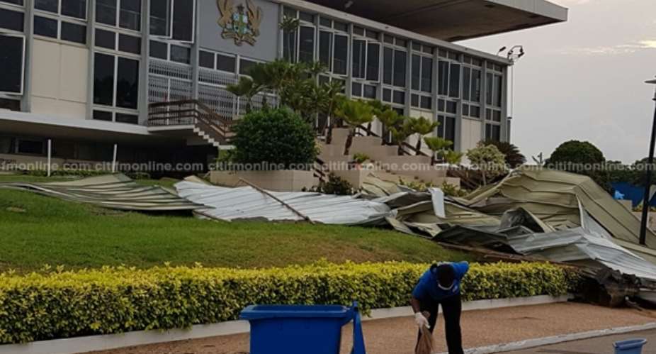 Parliaments roof ripped off: The morning after the storm Photos