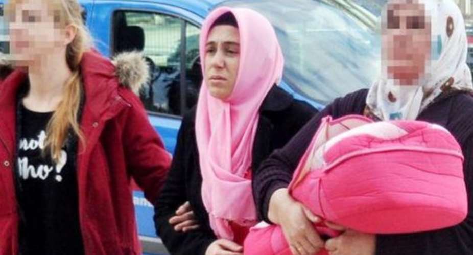 Fadime Gnay and her one-day-old baby were first taken to police headquarters and then to a courthouse in Antalya.