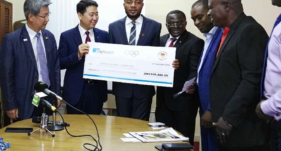 PaySwitch Presents GHC100,000 To GOC towards 2018 Winter Olympic Games