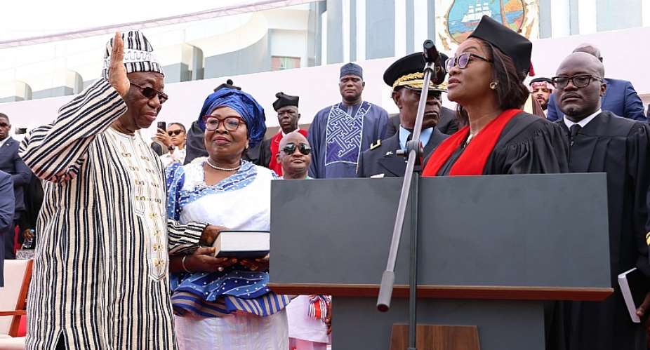 Swearing in Liberia's new President Joseph Nyuma Boakai on January 22, 2024, in Monrovia