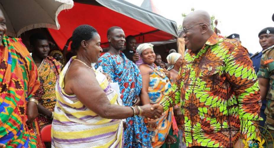 Flashback: President Akufo-Addo interacts with traditional rulers of Goaso.