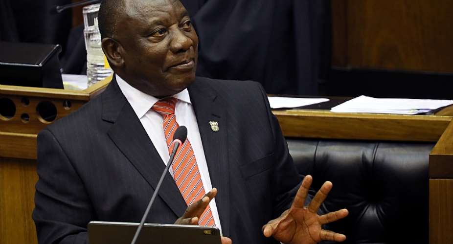 South Africa39;s President Cyril Ramaphosa delivers his state of the nation address.  - Source: GCISSumaya HishamPool