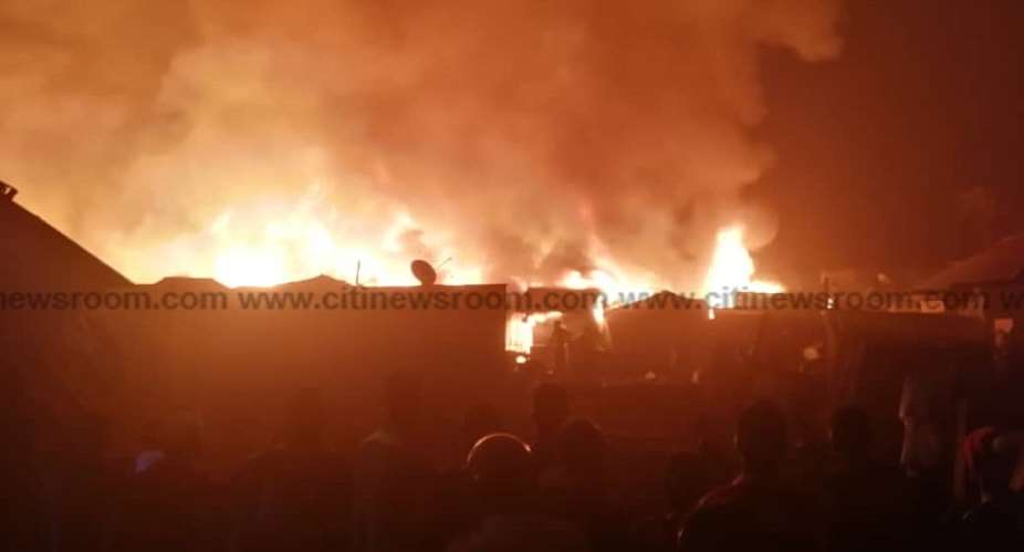 Kumasi: Fire Destroys Structures At Dagombaline