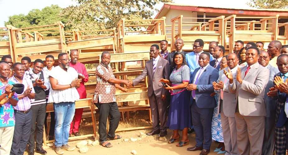 Asare Bediako SHS receives new desks from Church of Pentecost, Obuasi Area