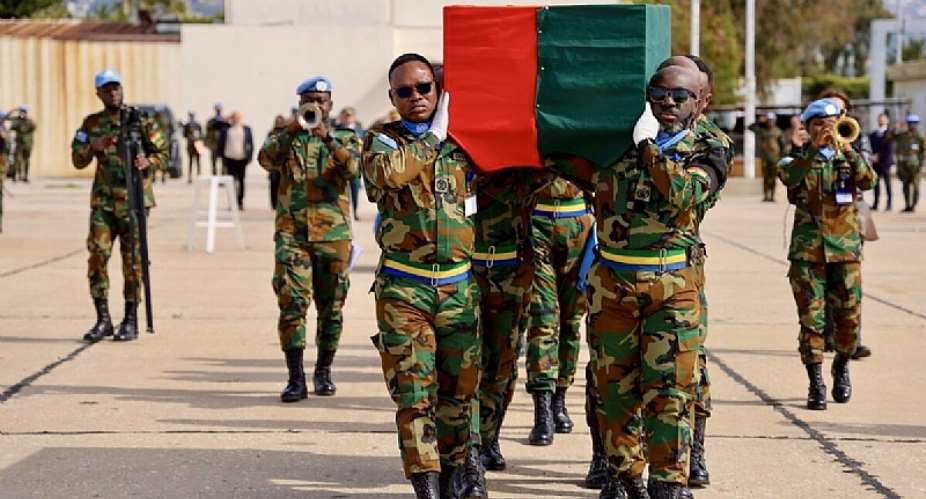 UNIFIL and Lebanese Armed Forces honour fallen Ghanaian peacekeeper GeorgeAyim