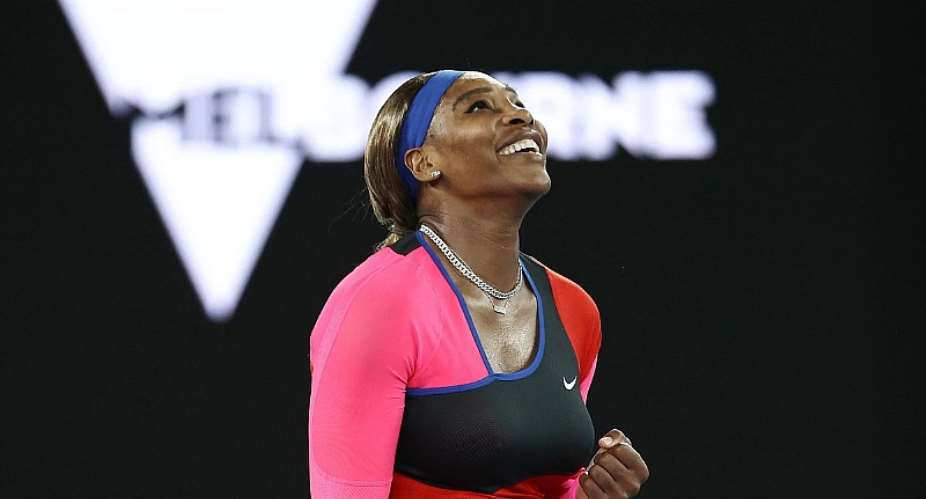 Serena Williams of the US celebrates after winning against Romania's Simona Halep during their women's singles quarter-final match on day nine of the Australian Open tennis tournament in MelbourneImage credit: Getty Images