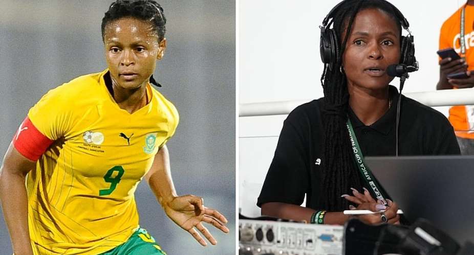 GETTY IMAGESBBC SPORTImage caption: Amanda Dlamini has gone from captaining her country to the commentary gantry at the 2023 Africa Cup of Nations
