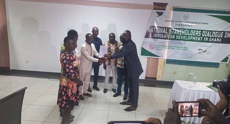 Peasant farmers present policy brief on One Village One Dam to Agric Ministry