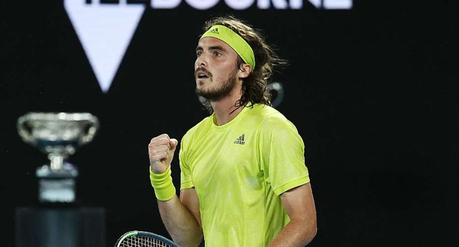 Greece's Stefanos Tsitsipas celebrates after winning against Spain's Rafael Nadal during their men's singles quarter-final match on day ten of the Australian Open tennis tournament in MelbourneImage credit: Getty Images