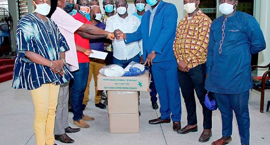 Moses Abor, Dr. Dickson Adomako Kissi donate PPE to Pentecost University Tescon