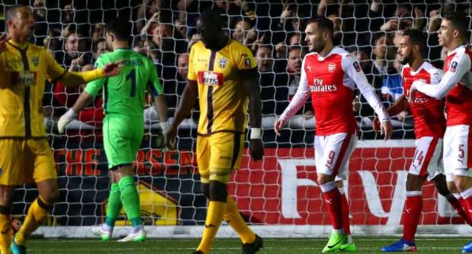 Ghanaian duo Amankwaah, Hudson-Odoi fail to steer Sutton United to shock FA Cup win over Arsenal