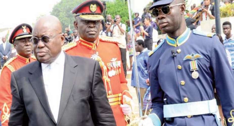 President Akufo-Addo inspecting the guard of honor