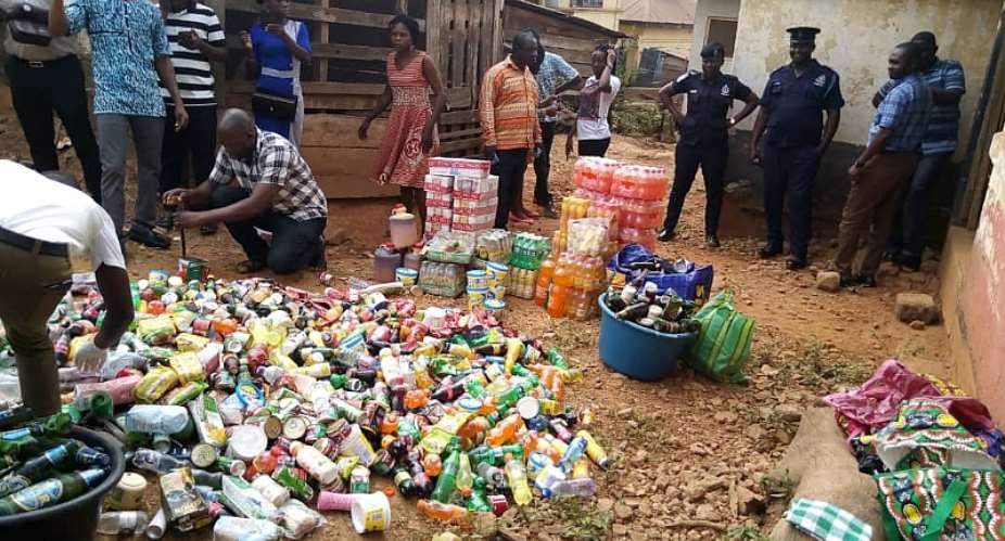 Kwahu West: Environmental Health Unit Destroy Fake Products