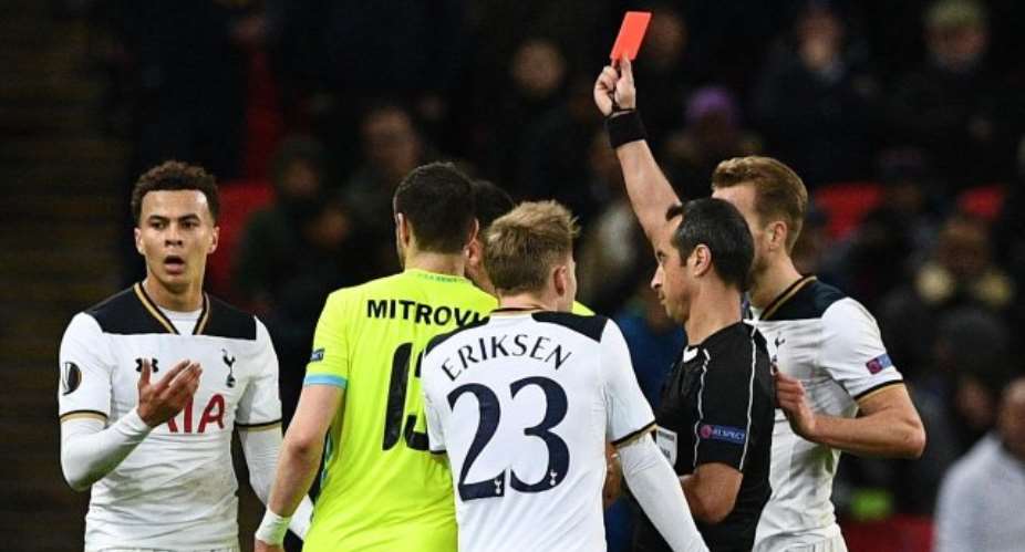 Dele Alli sent off as Gent dump Tottenham out at the Europa League last-32 stage