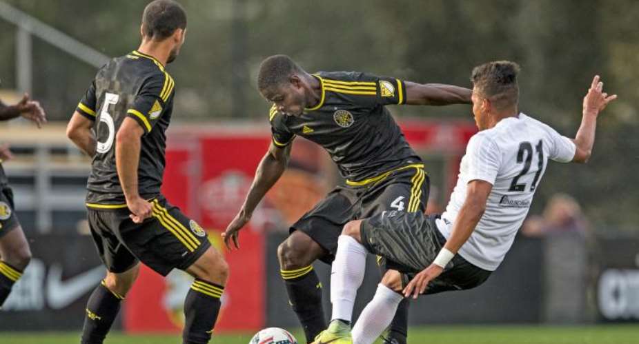 Jonathan Mensah debuts for Columbus Crew in pre season draw; Harrison Afful captains Black  Gold