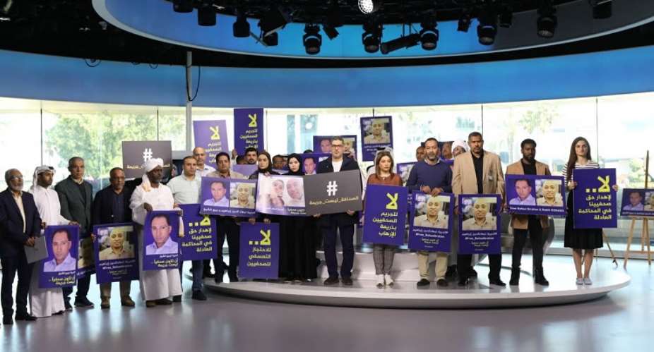 Aljazeera staff marking 4 years of their colleague detention in Egypt