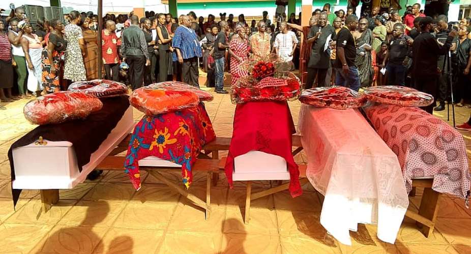 Four pupils, teacher involved in ghastly accident at Nkawkaw buried