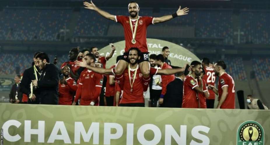 Al Ahly celebrating winning the African Champions League in 2020