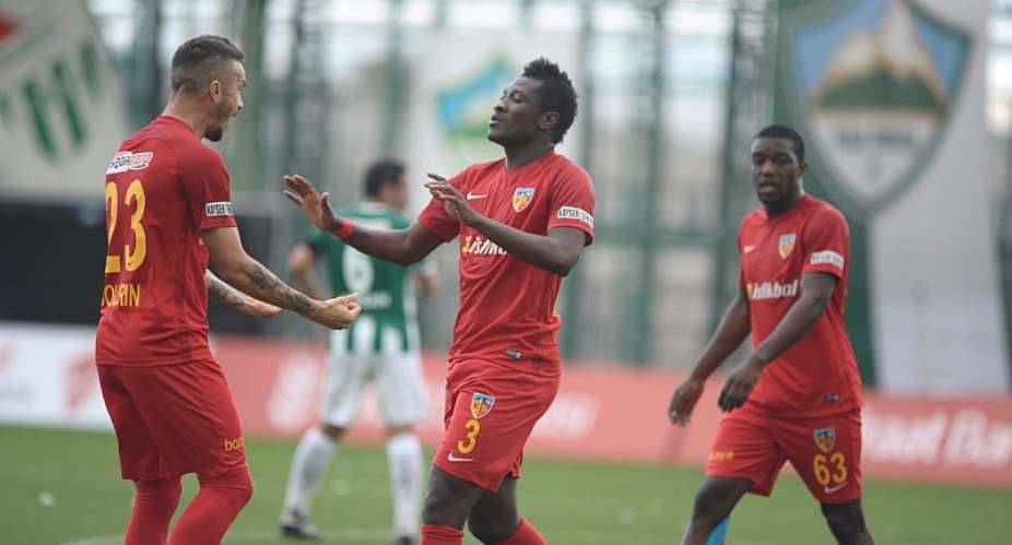 Ghana Skipper Asamoah Gyan Makes Injury Return In Kayserispors 3-2 Win Over Kisampasa