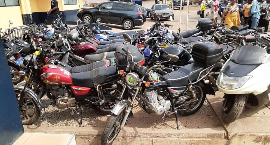 Dansoman Police Impounds Over 150 Motorcycles Suspected To Be Used For Crime